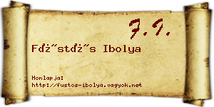 Füstös Ibolya névjegykártya