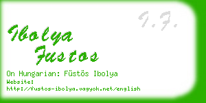 ibolya fustos business card