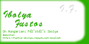 ibolya fustos business card